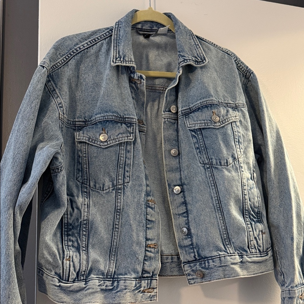 H&M Light Blue Denim Jacket with Faded Wash